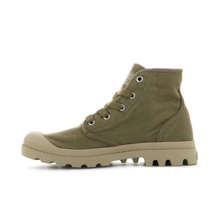 Palladium Pampa Hi Women's Boots Olive | UK Z076-PDA